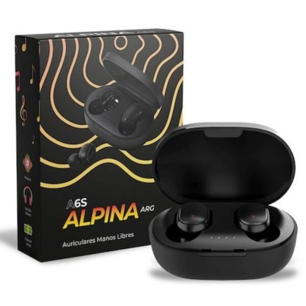 Auricular Bluetooth MiPods + Caja Cargadora ALPINA A6S