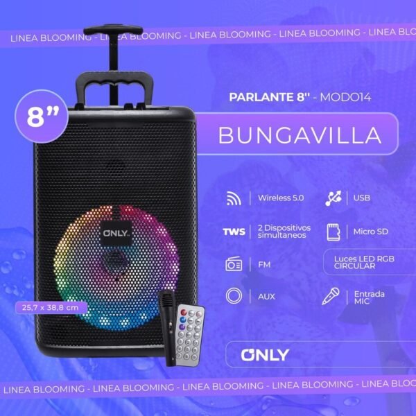 Parlante 8" Portátil Bluetooth Bungavilla - Only TWS