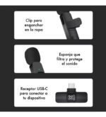 Micrófono Corbatero Tipo C + Adaptador Lightning - Imagen 4