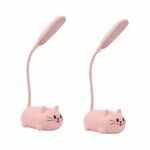Velador Luz Led Recargable Gatito Rosa - Imagen 2