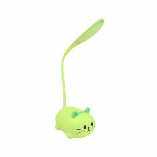 Velador Luz Led Recargable Gatito Verde