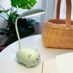 Velador Luz Led Recargable Gatito Verde - Imagen 2