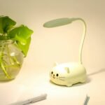 Velador Luz Led Recargable Gatito Verde - Imagen 3