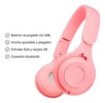 Auricular Bluetooth Y08 Rosa - Imagen 2