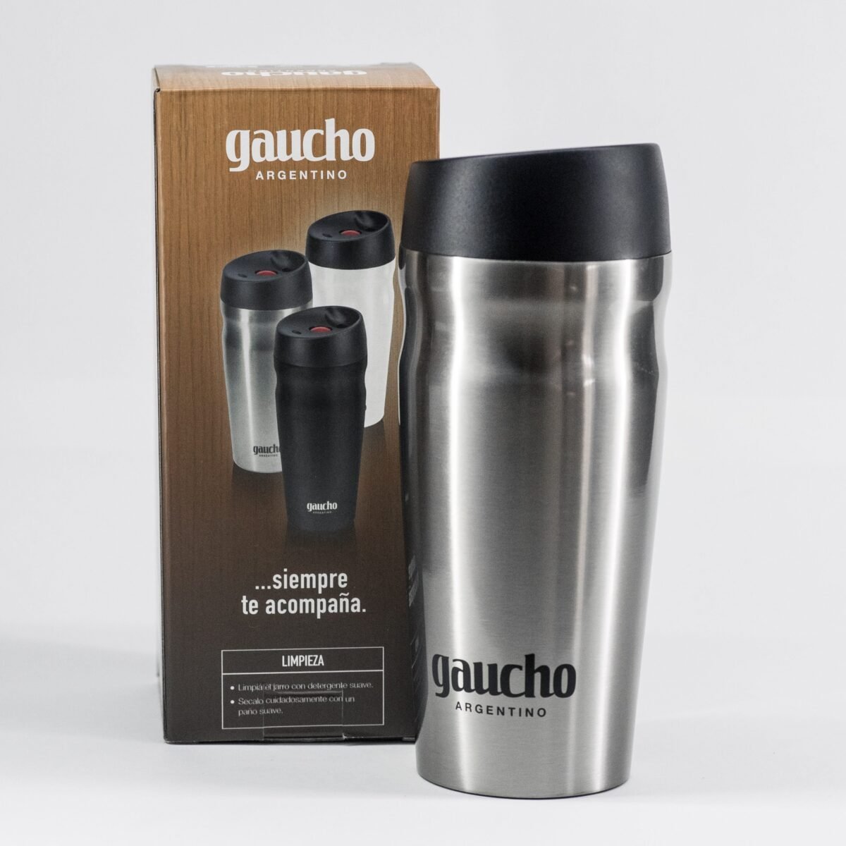 Vaso Térmico Gaucho Argentino 400cc - Gris - Imagen 2