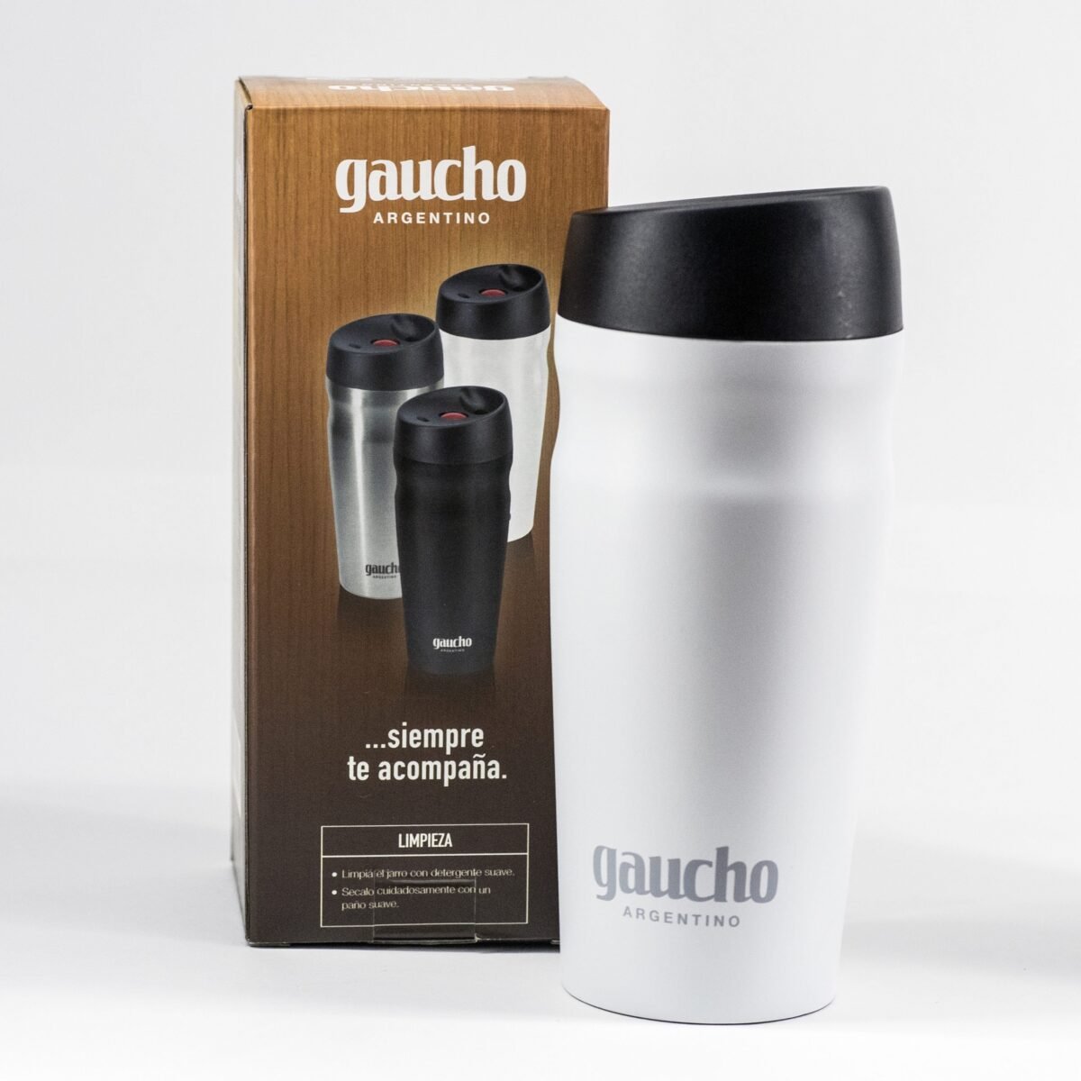 Vaso Térmico Gaucho Argentino 400cc - Blanco - Imagen 1
