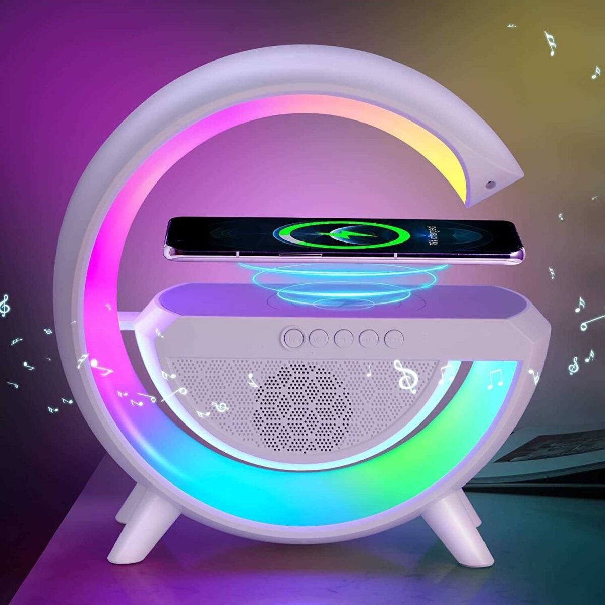 Parlante G Bluetooth Cargador Inalámbrico RGB - Imagen 3