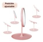 Espejo Led Rectangular Redondo Maquillaje - Rosa - Imagen 2