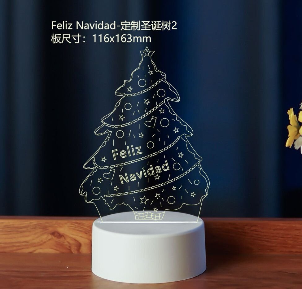 2025/11/1000436424.jpg Lámpara Acrílico 3D Arbolito Feliz Navidad - Imagen 1