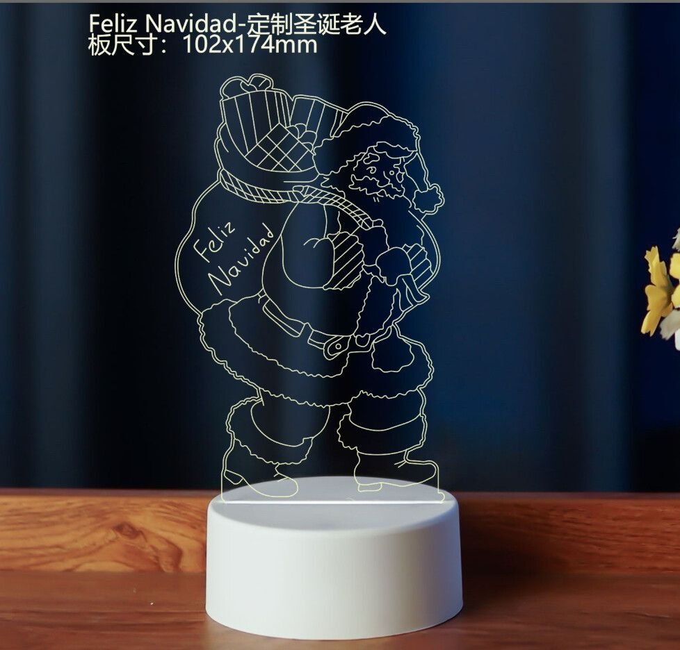 2025/11/1000436425.jpg Lámpara Acrílico 3D Papá Noel - Imagen 1