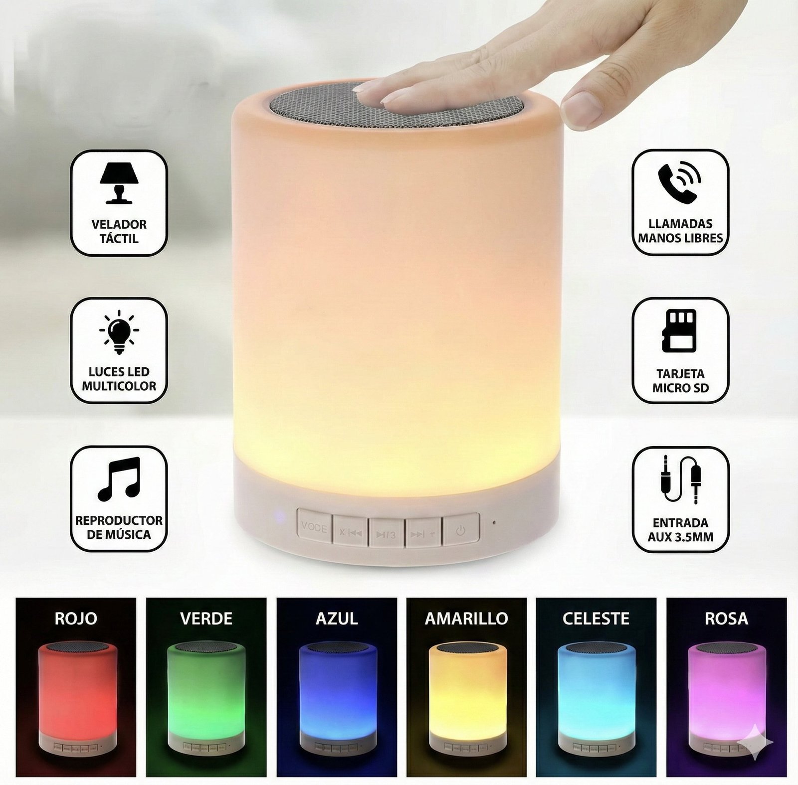 2025/11/1000450474.jpg Parlante Pequeno Velador Modv 004s - Blanco - Imagen 1