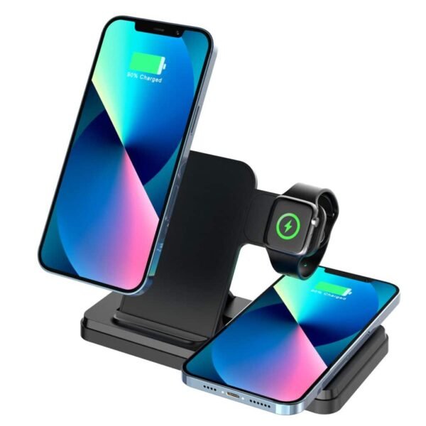 Estacion De Carga Inalambrica 3 En 1 Zentra Ht514 Modx 000h Negro