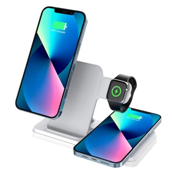 Estacion De Carga Inalambrica 3 En 1 Zentra Ht514 Modx 000h Blanco