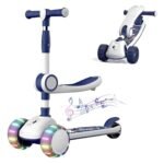 Monopatín con Asiento y Luz - Azul